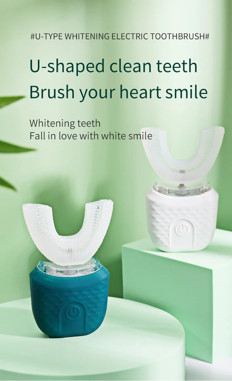 Electric Toothbrush for Adult Automatic USB Charge U-Shaped Toothbrush Ultrasonic 360 Degrees