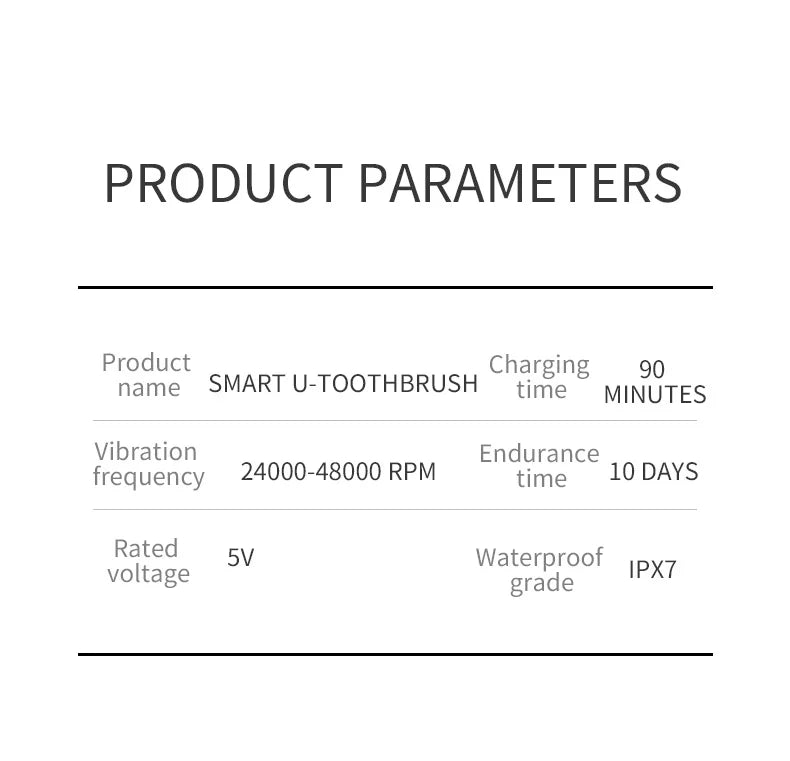 Electric Toothbrush for Adult Automatic USB Charge U-Shaped Toothbrush Ultrasonic 360 Degrees