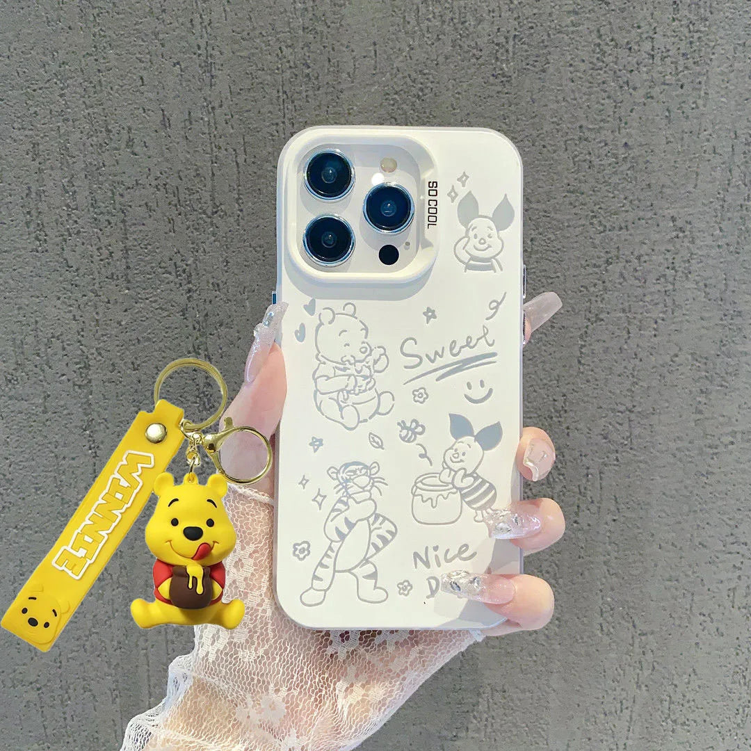 Disney Winnie The Pooh Tigger Phone Case For iPhone 16 15 14 13 12 11 Pro Max MINI 7 8 Plus XR XS MAX Y2K Anti Fall Back Cover