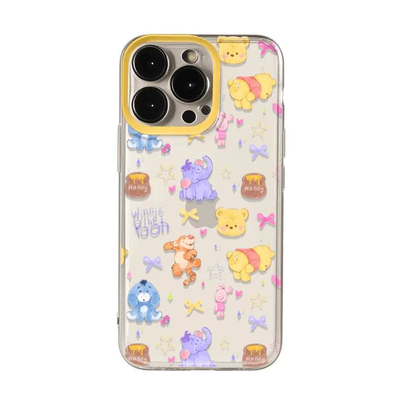 Disney Winnie The Pooh And Tigger Phone Case For iPhone 16 15 14 13 Pro Max 11 12 13 Pro XR XS MAX Y2K Cute Anti Fall Back Cover