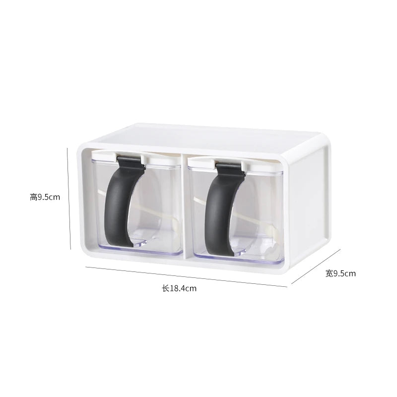 Spice Jars Set Three Compartment