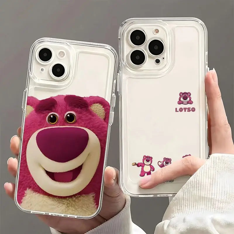 Disney Toy Story Lotso So Cute Phone Case For iPhone 15 14 13 12 11 Pro Max XR XS X 7 8 Plus Soft  Anti Fall Silicone Cover Y2K