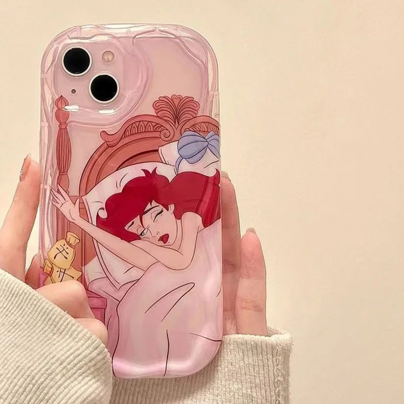 Disney Sleeping Beauty Princess Phone Case For iPhone 16 15 14 13 12 11 Pro Max XR XS X 7 8 Plus Y2K Lovely Soft Silicone Cover