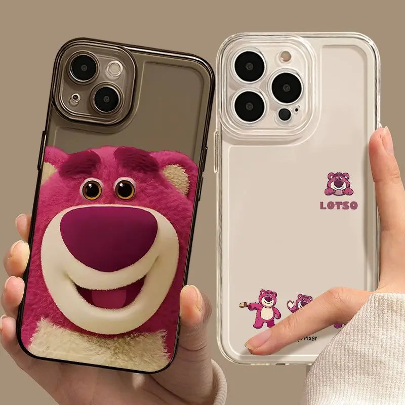 Disney Toy Story Lotso So Cute Phone Case For iPhone 15 14 13 12 11 Pro Max XR XS X 7 8 Plus Soft  Anti Fall Silicone Cover Y2K