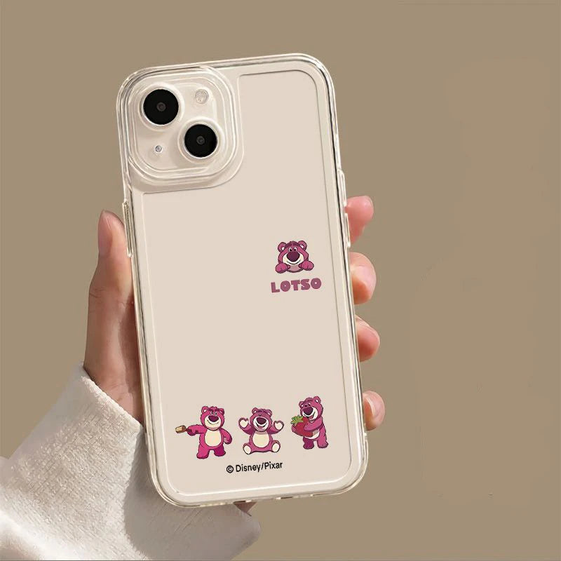 Disney Toy Story Lotso So Cute Phone Case For iPhone 15 14 13 12 11 Pro Max XR XS X 7 8 Plus Soft  Anti Fall Silicone Cover Y2K