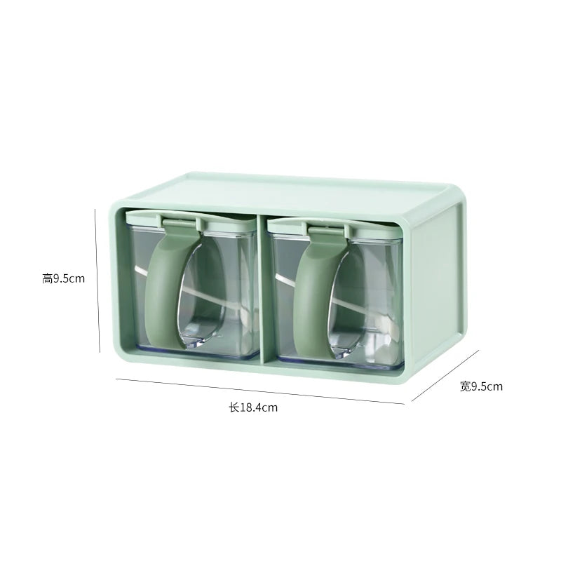 Spice Jars Set Three Compartment