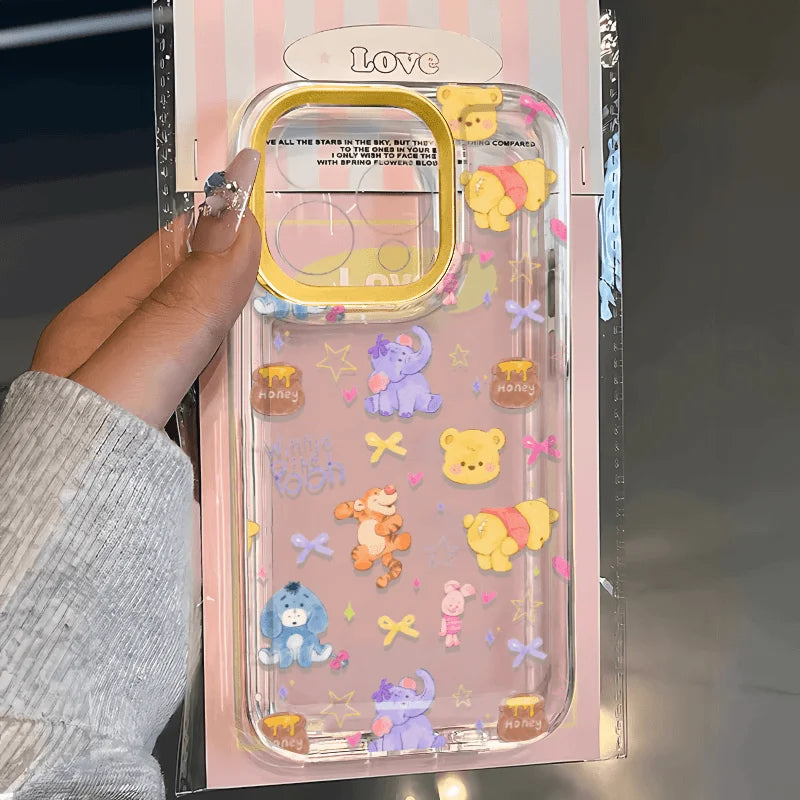 Disney Winnie The Pooh And Tigger Phone Case For iPhone 16 15 14 13 Pro Max 11 12 13 Pro XR XS MAX Y2K Cute Anti Fall Back Cover