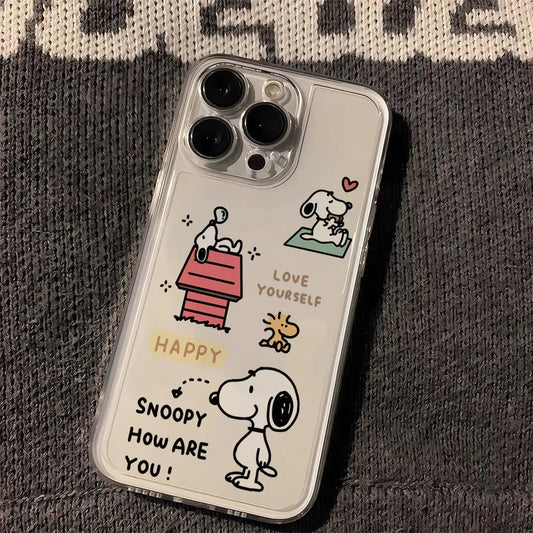 Disney Snoopy Happy Holiday Phone Case For iPhone 16 15 14 13 11 12 Pro Max X XS XR 7 8 Plus Y2K Cute Soft Clear TPU Cover