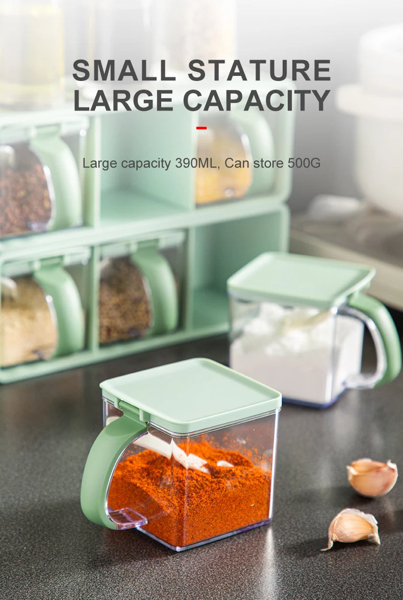 Spice Jars Set Three Compartment